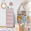 Sorbus Narrow 5 Drawers Nightstand with Steel Frame, Wood Top, Easy Pull Fabric Bins for Home, Bedroom, Office & Dorm - 4 of 4