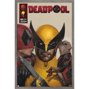 Trends International Marvel Deadpool & Wolverine - Homage Cover Wolverine Kisses Framed Wall Poster Prints - 1 of 4