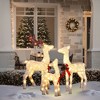 LuxenHome 3-Piece Frosted Reindeer Set with Lights Outdoor Holiday Decoration White - 4 of 4