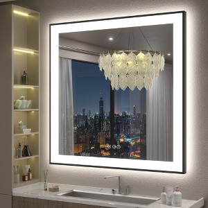 Apmir Super Bright Front & Back LED Lighted Anti-Fog Aluminum Alloy Framed Tempered Glass Bathroom/Vanity Mirror with ETL & 3-Year Warranty - 1 of 4