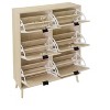 TIRAMISUBEST Rattan 6 Door Shoe Rack, Freestanding Modern Shoe Storage Cabinet, for Entryway - 4 of 4
