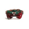 Dog Cat Collar and Bandana Set Pet Christmas Collar Classic Plaid Snowflake Adjustable Collars with Bow and Triangle Kerchief，Green Snowflake - 2 of 4