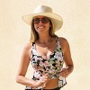 Women's Floral Print Square Back Adjustable Side Slit Tankini Top - Cupshe - 4 of 4
