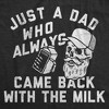 Mens Funny T Shirts Just A Dad Who Always Came Back With The Milk Sarcastic Graphic Novelty Tee For Men - Crazy Dog Men's T Shirt Black 5XL - 2 of 4