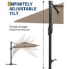 10Ft Cantilever Patio Umbrella, Square Outdoor Offset Market Umbrella with 360° Rotation, Easy-Lock Handle, Cross Base for Garden, Balcony, Deck - 4 of 4