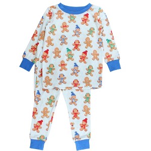 RuffleButts SoftSnooze Gender Inclusive Holiday Long Sleeve Pajama Set - 1 of 2