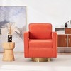 Swivel Accent Barrel Chair, Modern Comfy Upholstered Sofa Chair With 360 Degree Swivel Round Metal Base, Single Round Accent Chair - 2 of 4