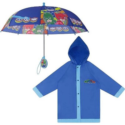 Pj Masks Boys Umbrella And Raincoat Set, Kids Ages 2-7 : Target
