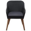 vidaXL Armchair Set of 2 Black PE Rattan Standard Removable Covers - 3 of 4