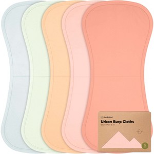 KeaBabies 5pk Urban Baby Burp Cloths, Organic Burping Cloth for Babies, Burp Rags for Baby Girls, Boys - 1 of 4