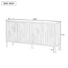 Luxystar 59.8" Handleless Sideboard Buffet Cabinet with Storage Shelves, Natural - 2 of 4