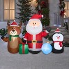 Gemmy Christmas Inflatable Santa, Reindeer and Penguin Trio, 4.5 ft Tall, Multi - 2 of 4