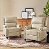 Set of 2 Elisabete Modern Wingback Genuine Leather Recliner with Vintage Nail Head Trim for Living Room and Bedroom  | ARTFUL LIVING DESIGN - 2 of 4