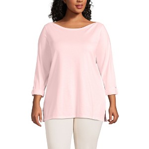 Lands' End Women's Supima Cotton Adjustable 3/4 Sleeve Boatneck Tunic - 1 of 4
