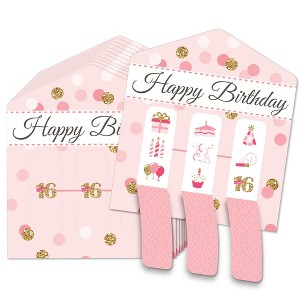 Big Dot of Happiness Sweet 16 - 16th Birthday Party Game Pickle Cards - Pull Tabs 3-in-a-Row - Set of 12 - 1 of 4