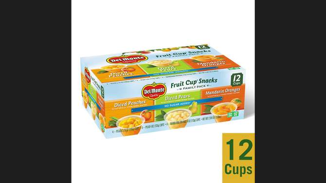 Del Monte Diced Peaches Diced Pears & Mandarin Oranges Fruit Cups - 4oz/12ct, 2 of 6, play video