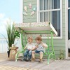 Qaba Kids Patio Swing, 2-Seater Outdoor Porch Swing Bench with Adjustable Canopy, Safety Belt for Patio, Garden, Poolside, Balcony - 3 of 4