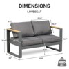 Aoodor Outdoor Aluminum Patio Furniture Sofa,  All-Weather Metal Outdoor Sofa Chairs with Washable Thick Cushion for Garden, Patio, Balcony and Proch - 4 of 4