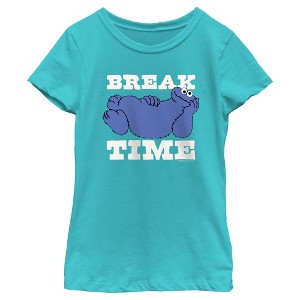 Girl's Sesame Street Cookie Monster Break Time T-Shirt - 1 of 4