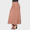 24seven Comfort Aapparel Womens Solid Color Elastic Waist Maxi Skirt - 2 of 4