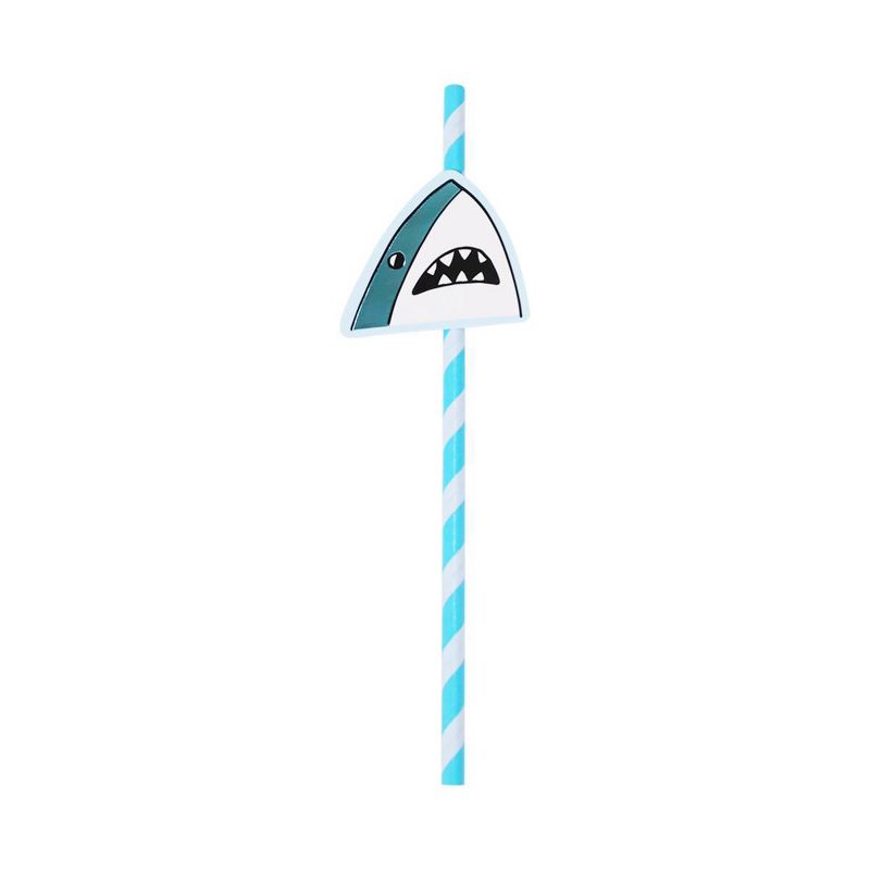 20ct Shark Paper Straws - Spritz&#8482;, 1 of 8