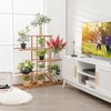 Costway Bamboo Plant Stand 5 tier 10 Potted Plant Shelf Display Holder Natural\Brown - 3 of 4