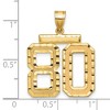 Black Bow Jewelry 14k Yellow Gold, Varsity Collection, Large D/C Pendant Number 80 - 2 of 3