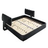 AENKYO King Size Platform Bed Frame with Movable Chenille Upholstered Headboard, Metal+Solid Wooden Slat Double Support - 3 of 4