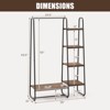 Costway Metal Garment Rack Free Standing Closet Organizer w/5 Shelves Hanging Bar Black - 3 of 4