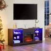 XIYUYEU Modern TV Stand with Glass Shelves & Electric Fireplace,LED Lights Entertainment Console Tabe for TV - 3 of 4