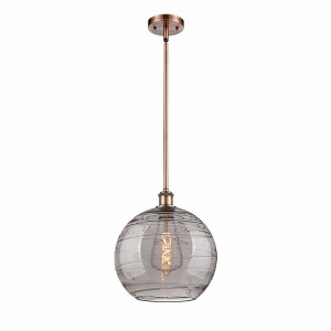 Athens Deco Swirl - 1 Light Stem Hung Mini Pendant In Industrial Style-15 Inches Tall and 12 Inches Wide - 1 of 1