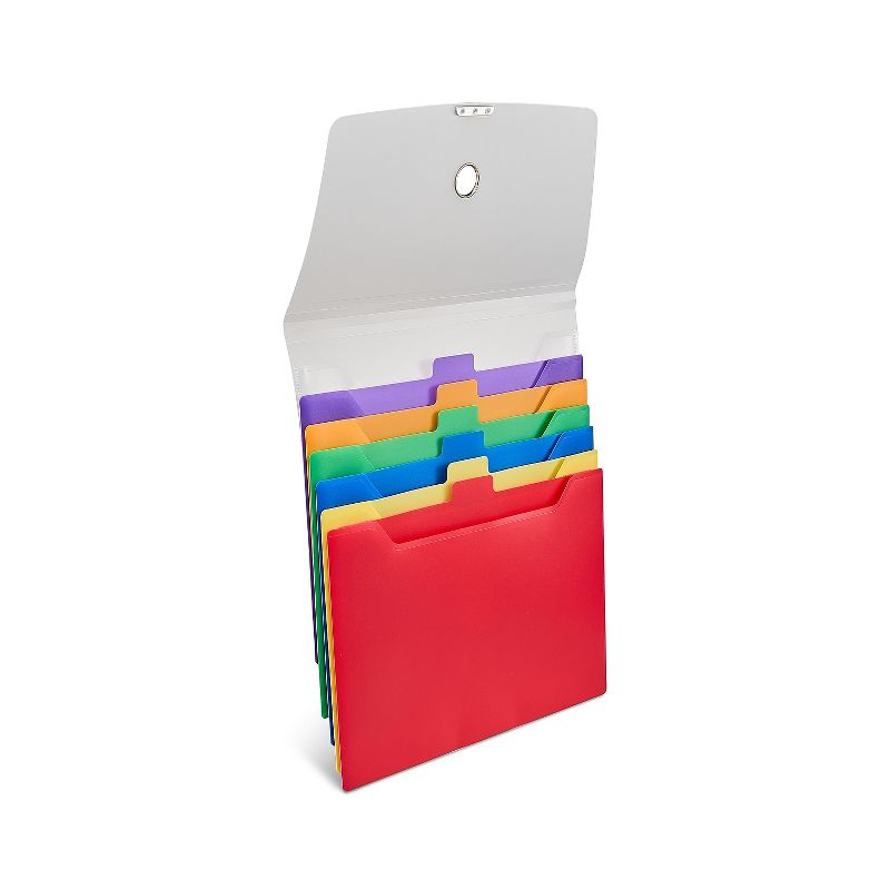 MyOfficeInnovations Cascading Poly Expanding File Letter Size 6-Pocket Multicolor 354576, 1 of 9