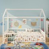 Polibi Montessori Metal House Floor Bed Frame with Full Fence Guardrails - 2 of 4