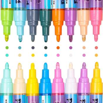 Pintar Premium Acrylic Paint Pens - 4 (0.7mm), 4(1.0mm) & 4(5.0mm) Fine Tip  Pens For Rock Painting, Ceramic Glass, Wood, Glass (12 Black) : Target