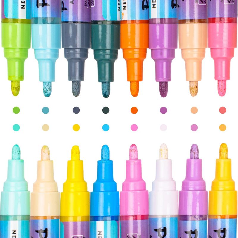 PINTAR Acrylic Premium Pastel Paint Pens Medium Tip 5.0mm Tips. 16 Vibrant, Glossy, Water-based Acrylic Paint Pens, Paint On Rocks, Glass, Ceramic, 1 of 10