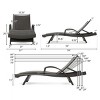 Set of 2 PE Wicker Outdoor Chaise Lounges with Armrests and Adjustable Back,Foldable Poolside Recliner Chairs-Cuddlewood - 4 of 4