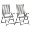 vidaXL Patio Reclining Chairs 2 pcs with Cushions Solid Acacia Wood - 2 of 4