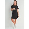 Hello Miz Women's Lounge Ribbed Knit Short Sleeve Maternity Dress - 4 of 4