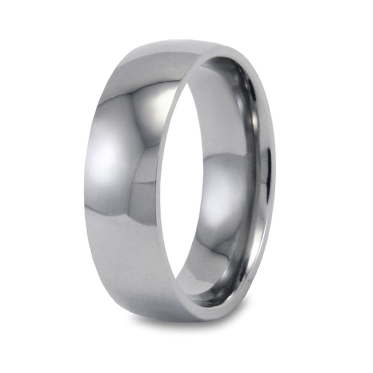 West Coast Jewelry Domed Polished Titanium Band 8mm