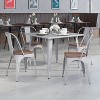 Emma and Oliver 4 Pack Metal Stackable Chair with Wood Seat - 2 of 4