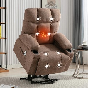 NicBex Power Lift Recliner Chair for Elderly with Heat and Massage,Recliner Chair with USB Port,Cup Holders and Side Pocket for Living Room - 1 of 4