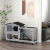 LAOTIES 59" 2-Story Rabbit Hutch,Large Wooden Bunny Cage with Wheels,Waterproof Indoor And Outdoor Small Animal House with Slide-Out Tray - 2 of 4