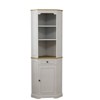Homy Casa 68" Tall Corner Storage Cabinet with Shelves, Antique White - 2 of 4