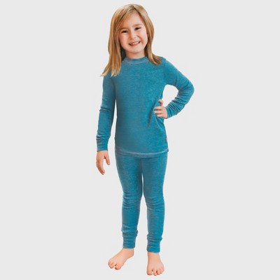 City Threads Girls USA-Made Soft & Cozy Thermal Long Johns 2-Piece Set - Warm Base Layer & Loungewear