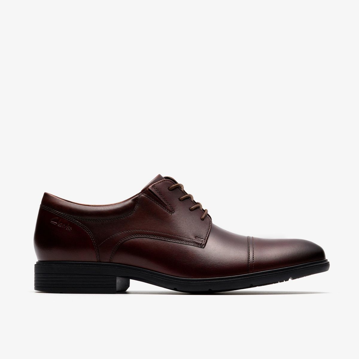 Clarks Mens Steadwell Cap Mahogany Shoes