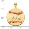 Black Bow Jewelry 14K Gold Plated Fergie Jenkins Signature MD Enamel Baseball Pendant - 4 of 4