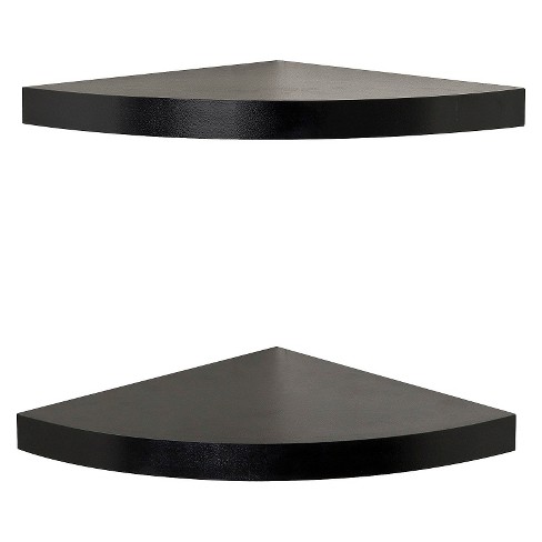 Square Edge Black Matte Corner Shelf