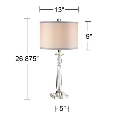Vienna Crystal Table Lamp with Gray Drum Shade
