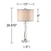 Vienna Full Spectrum Aline 26 1/2" Tall Traditional Table Lamp Clear Crystal Single Gray Shade Living Room Bedroom Bedside Nightstand House Office - 4 of 4