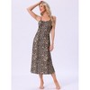 cheibear Women's Sleeveless Spaghetti Strap Midi Cami Tank Sleepdress - 2 of 4